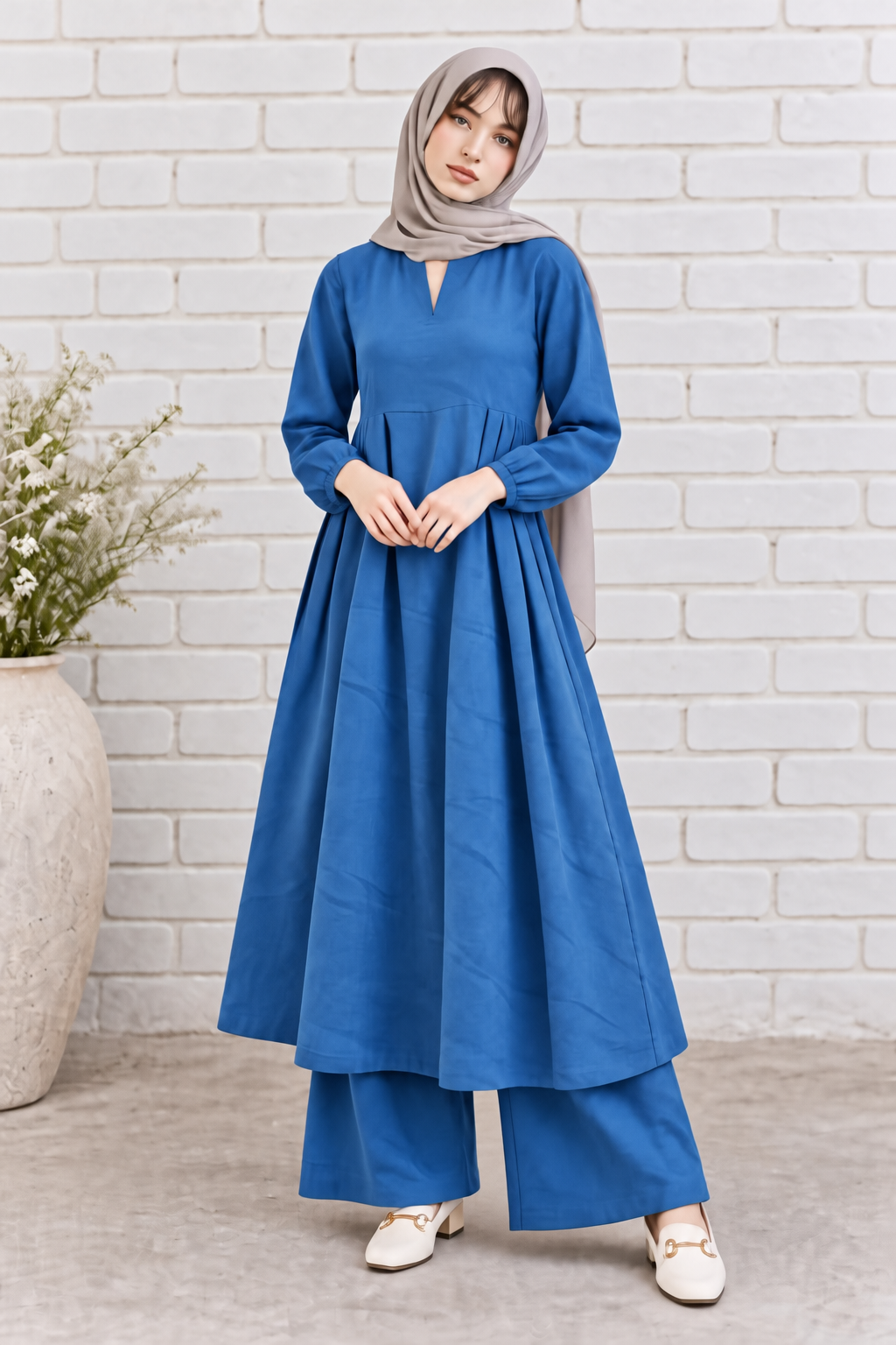 ROYAL BLUE MODEST FLARED KURTA SET