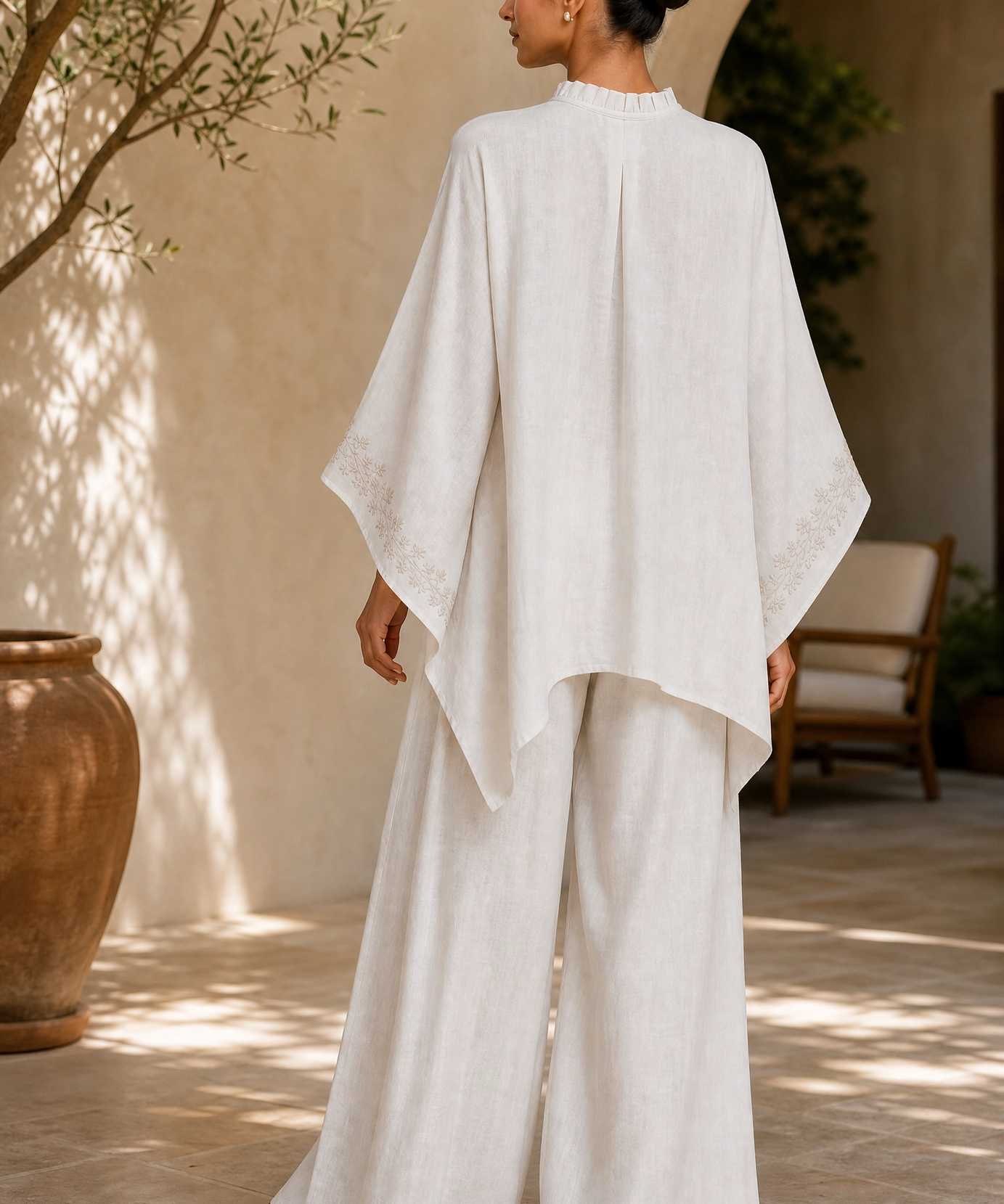 IVORY PIPER LINEN CO-ORD SET