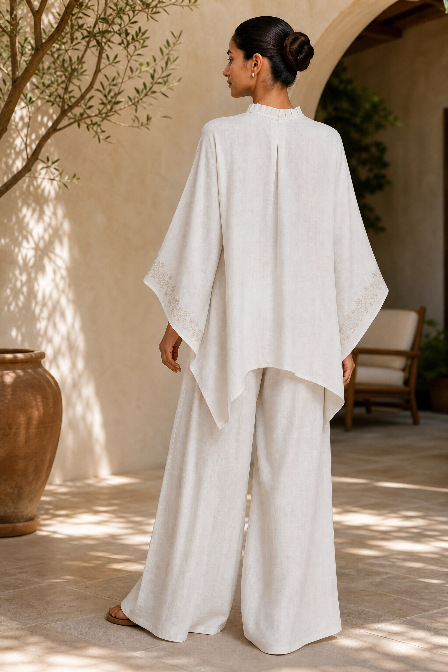 IVORY PIPER LINEN CO-ORD SET