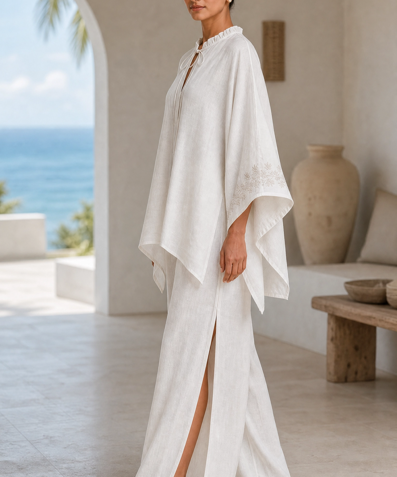 IVORY PIPER LINEN CO-ORD SET