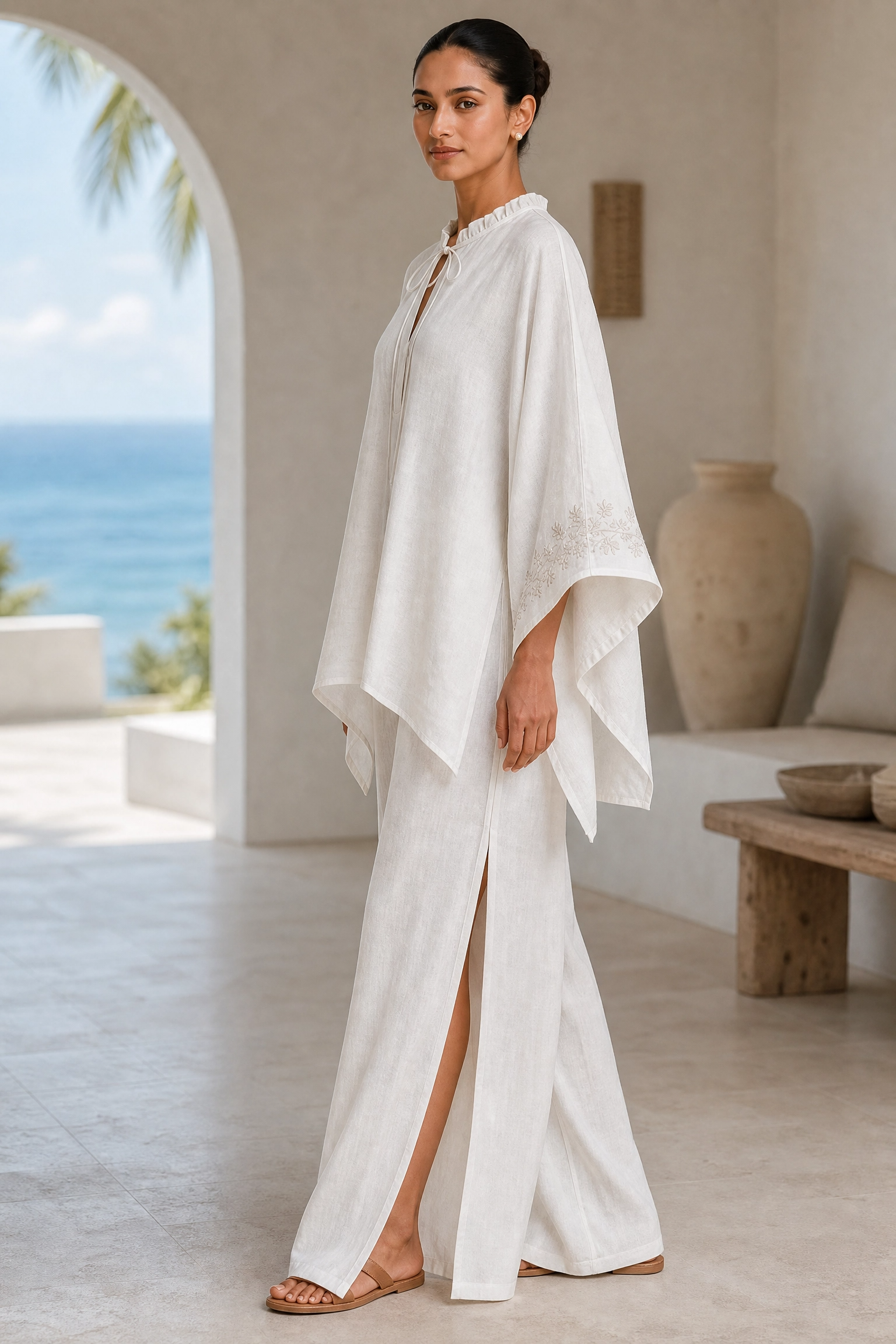 IVORY PIPER LINEN CO-ORD SET