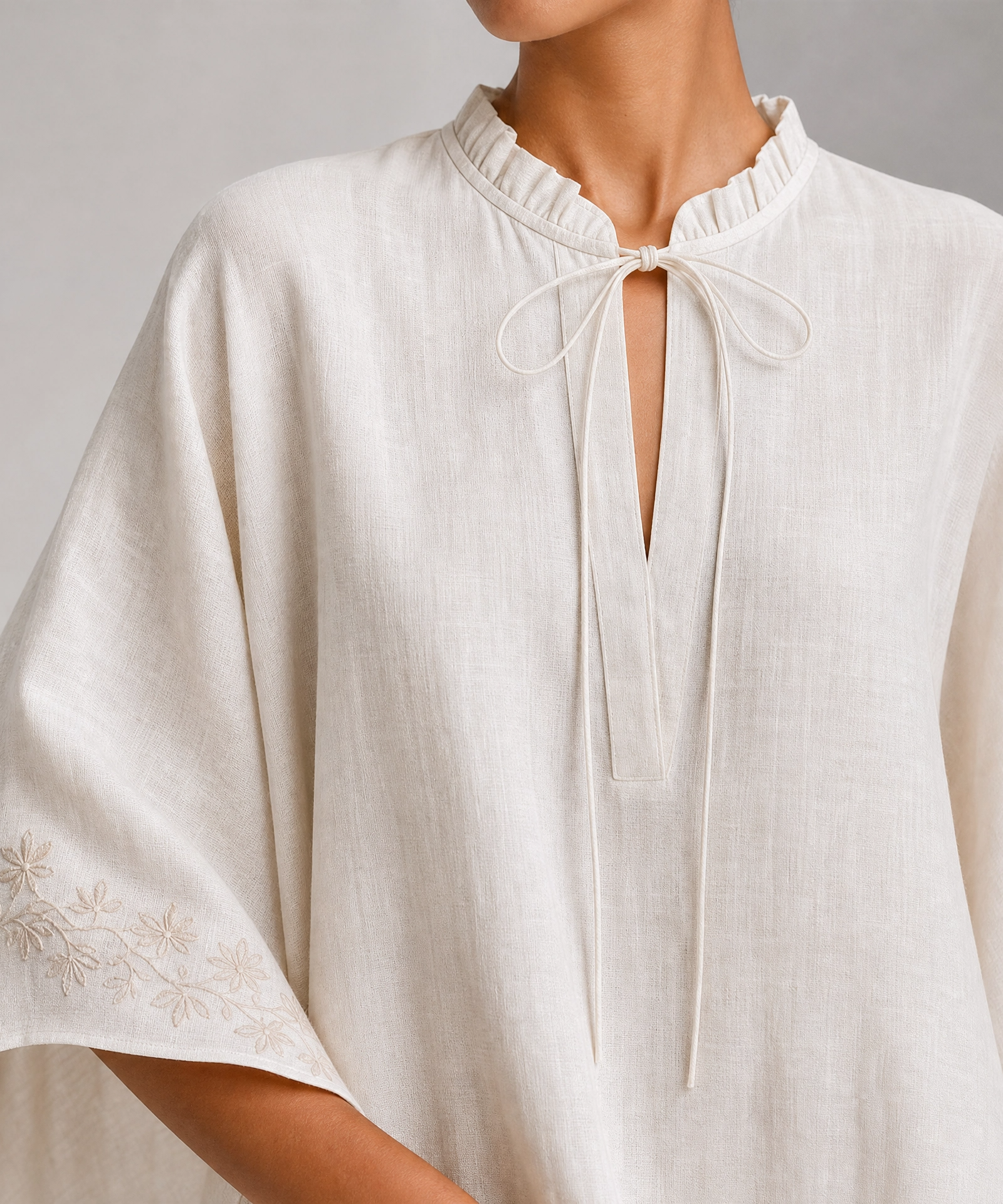 IVORY PIPER LINEN CO-ORD SET
