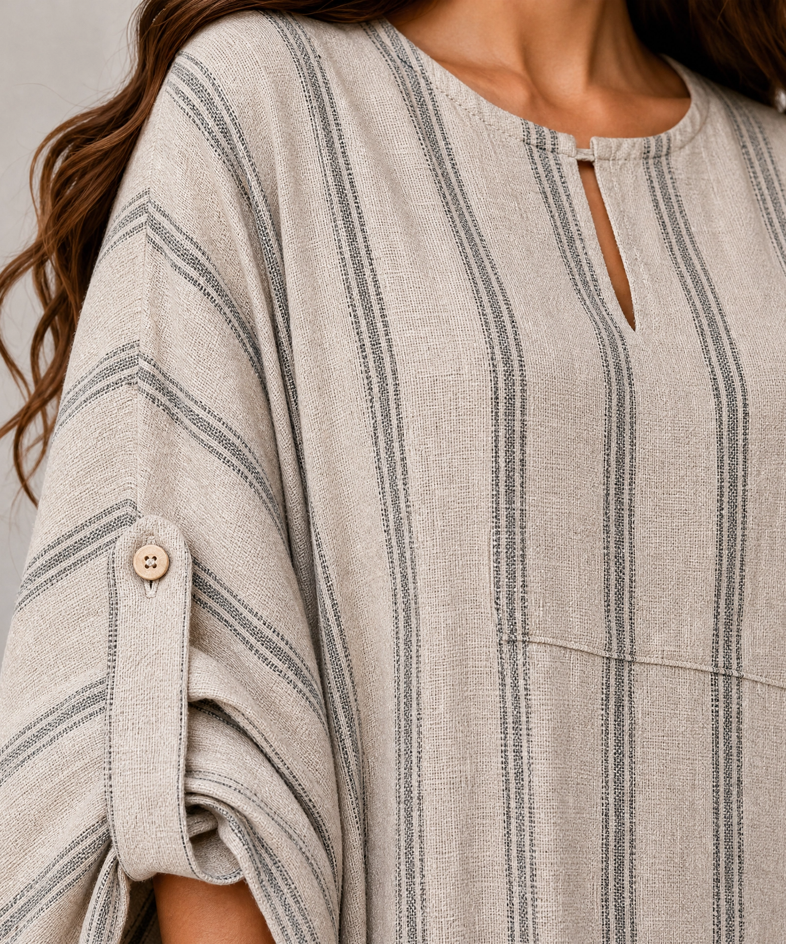 SANDSTONE STRIPE KAFTAN DRESS
