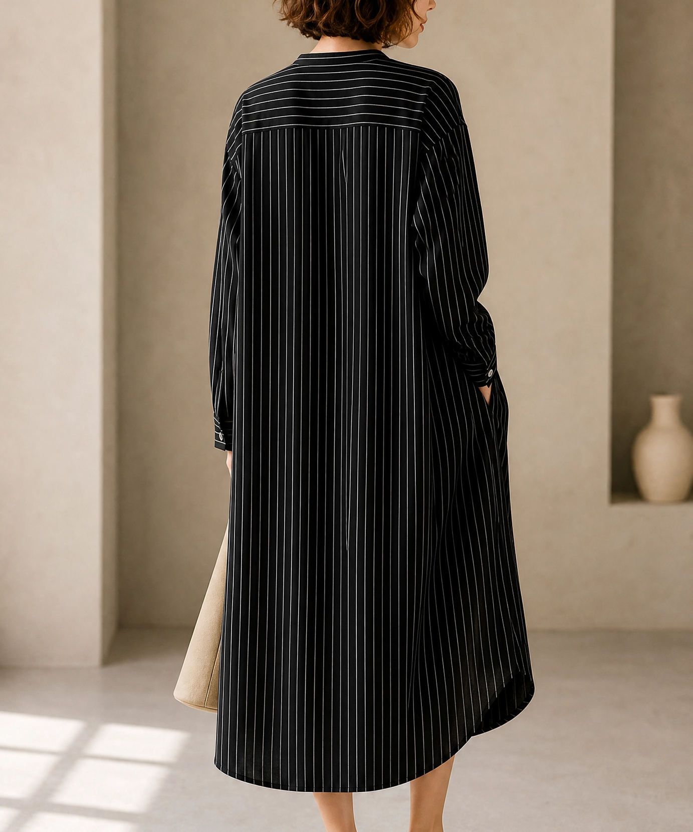 MIDNIGHT STRIPE SHIRT DRESS