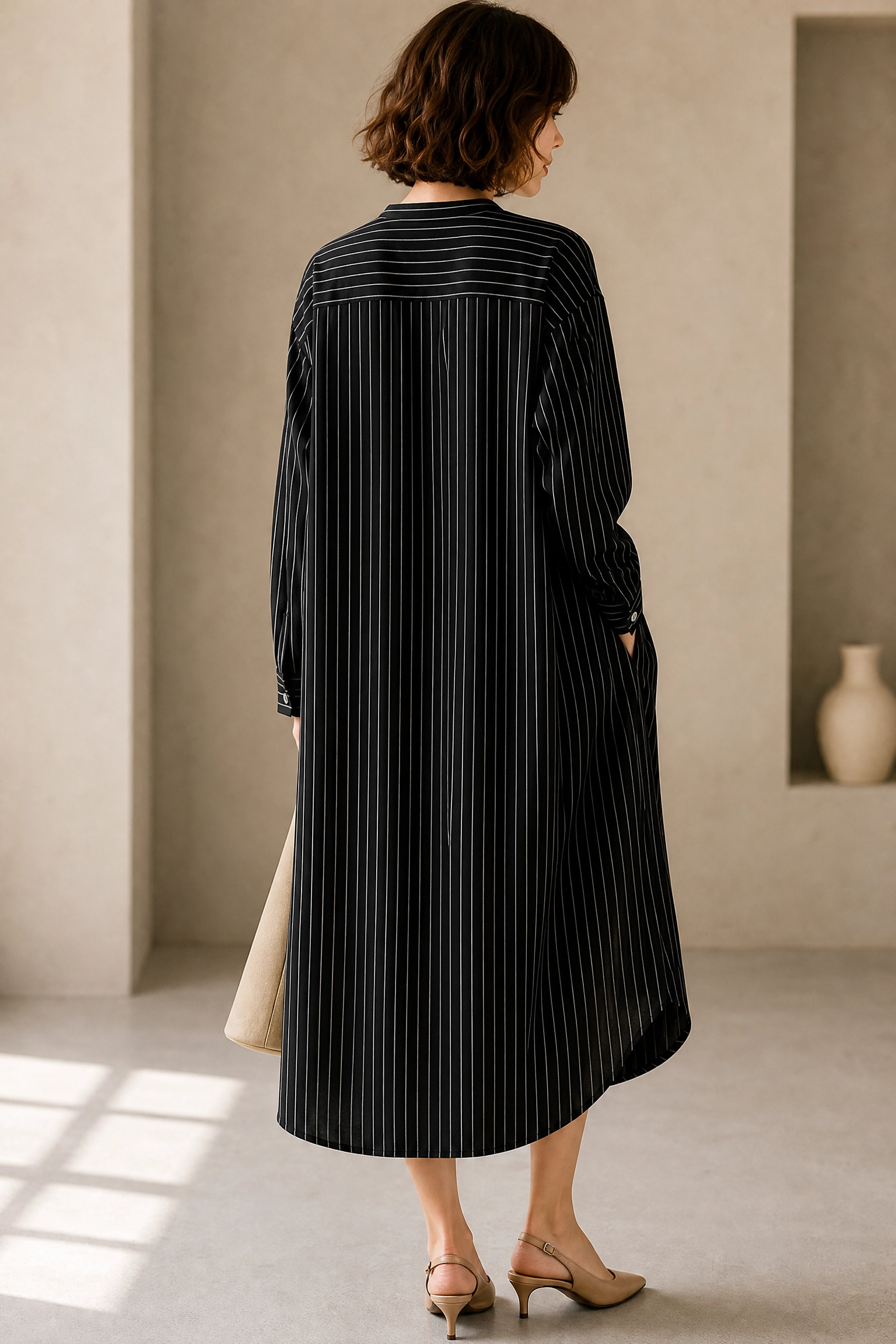 MIDNIGHT STRIPE SHIRT DRESS