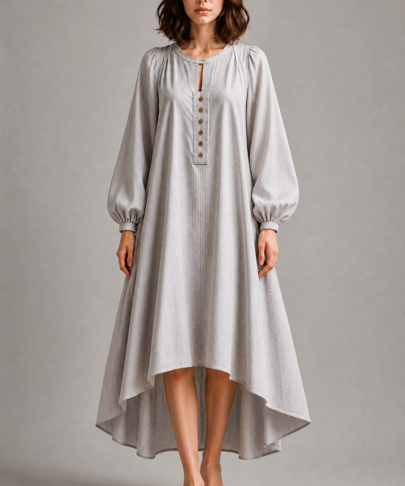 STRIPED PURE COTTON DRESS