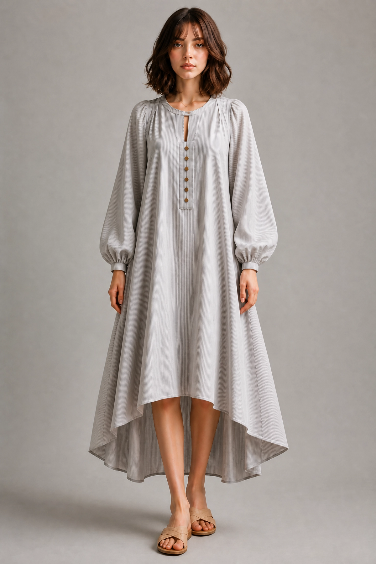 STRIPED PURE COTTON DRESS
