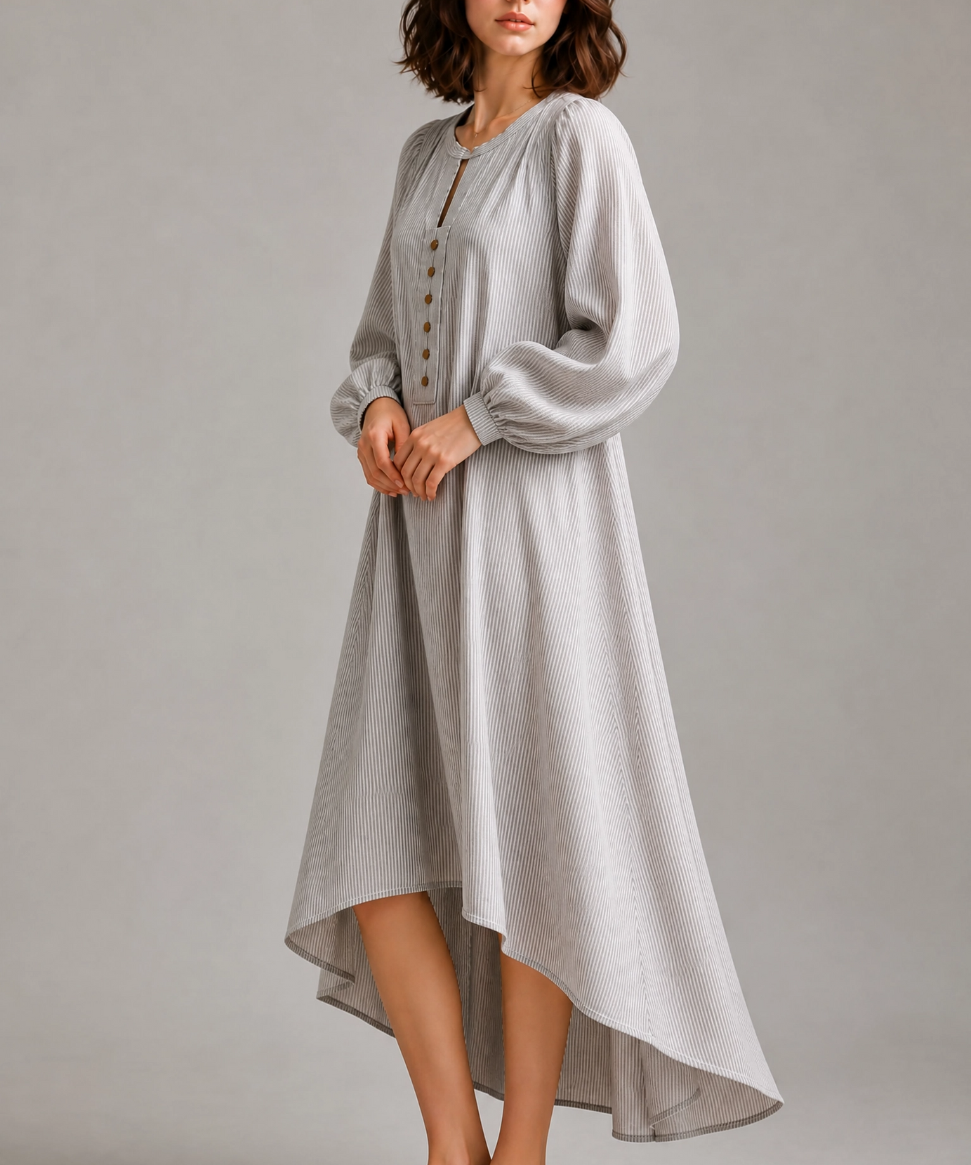 STRIPED PURE COTTON DRESS