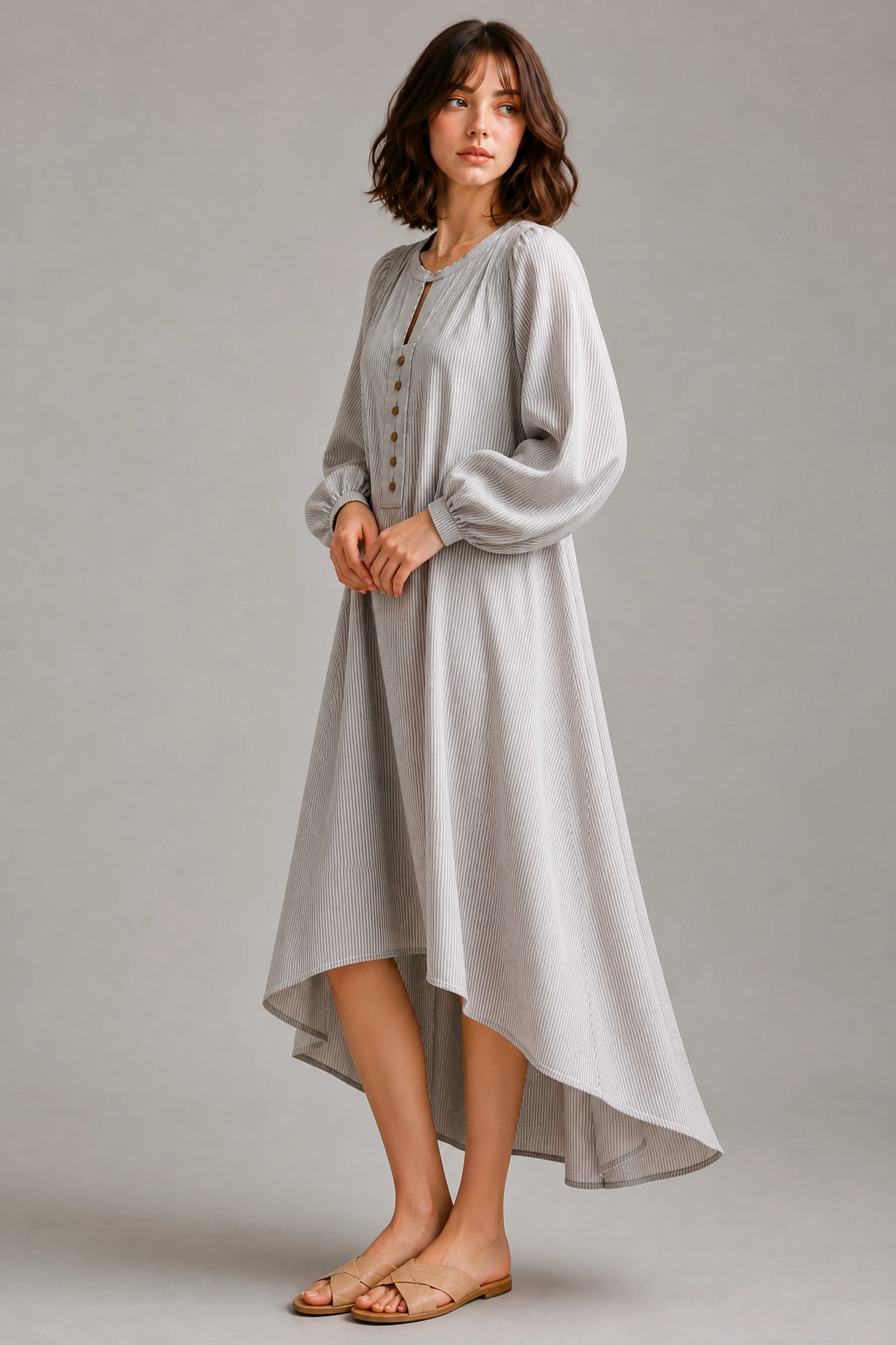 STRIPED PURE COTTON DRESS