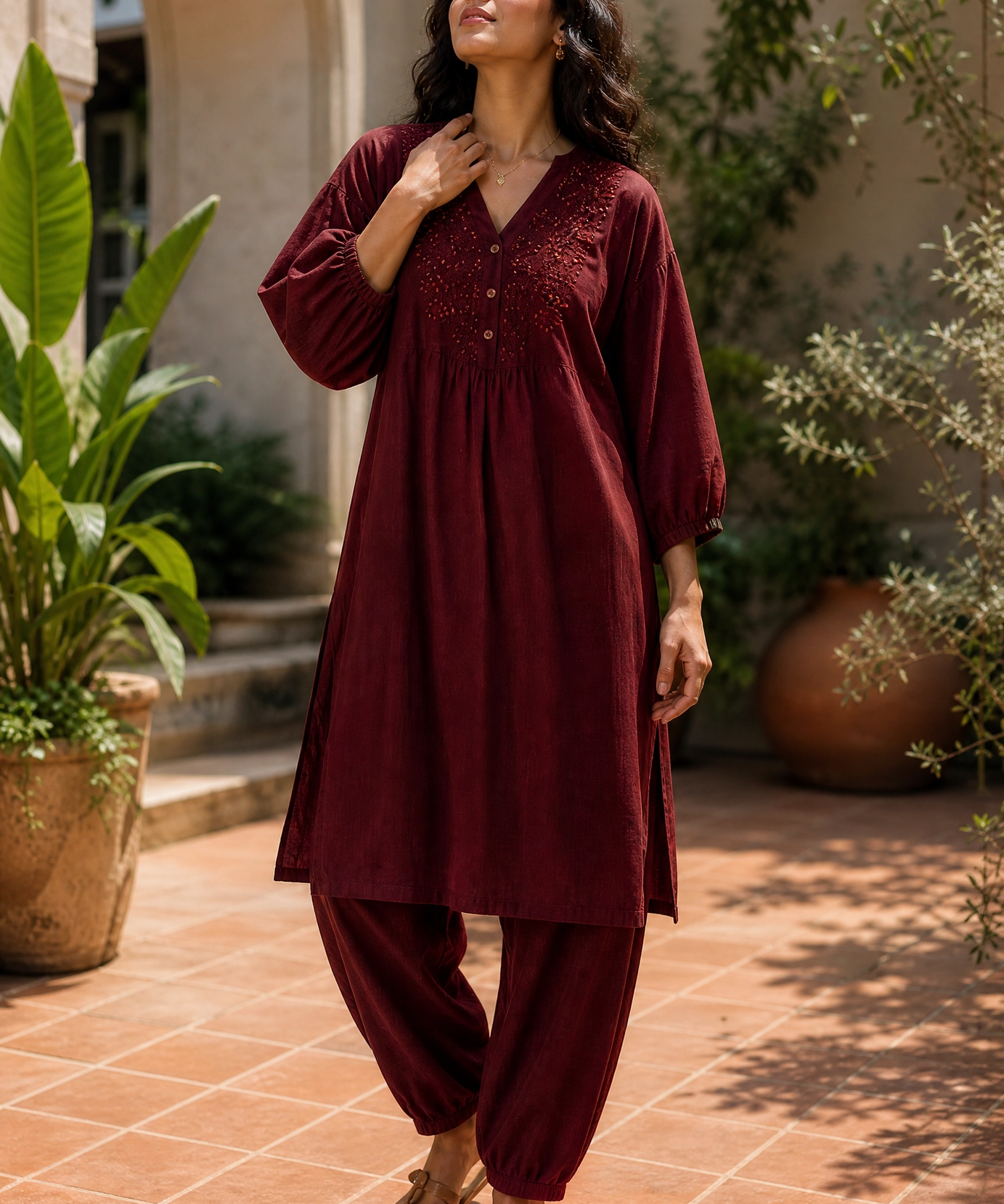 BURGUNDY PEARL CO-ORD SET