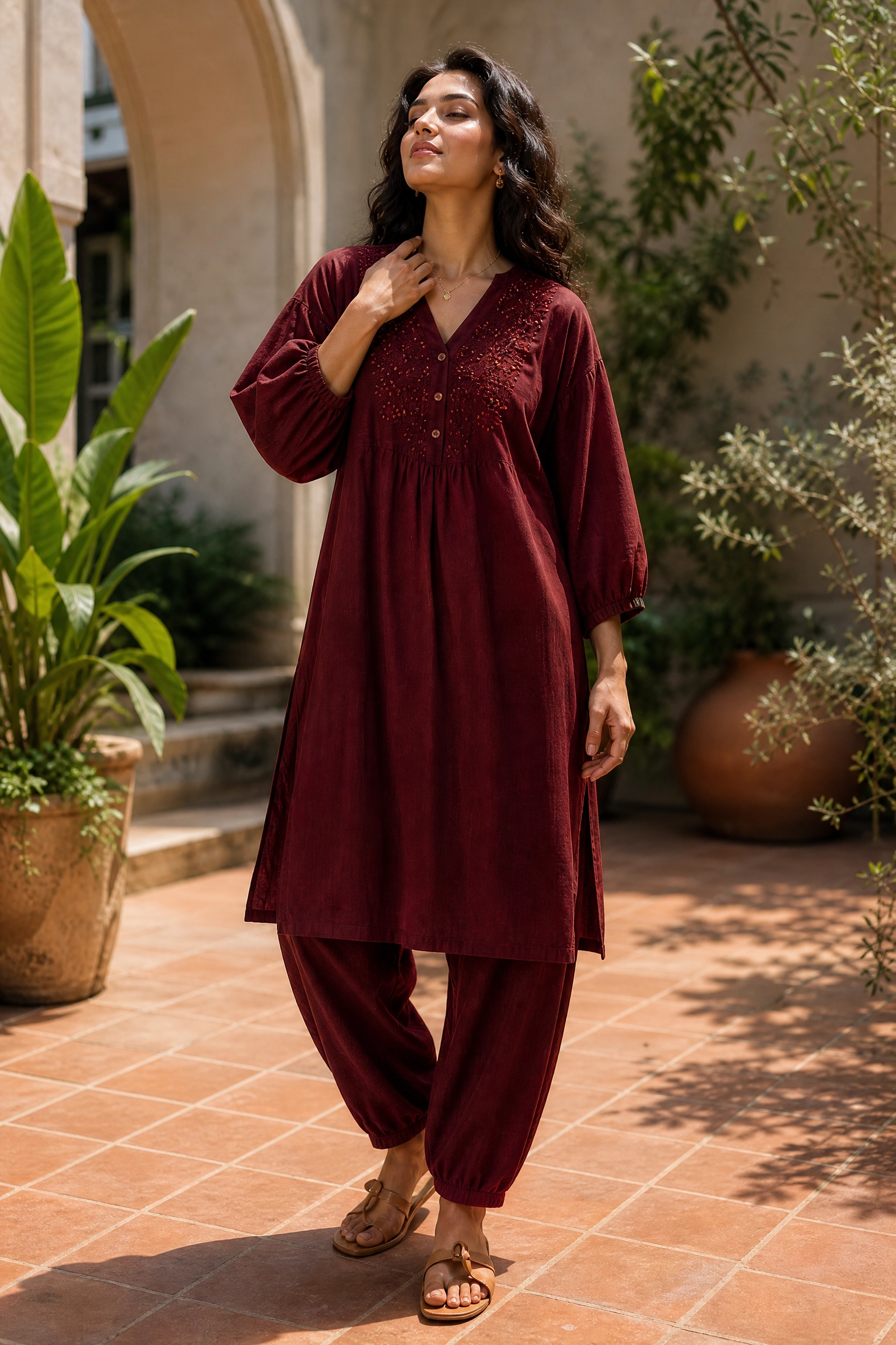 BURGUNDY PEARL CO-ORD SET