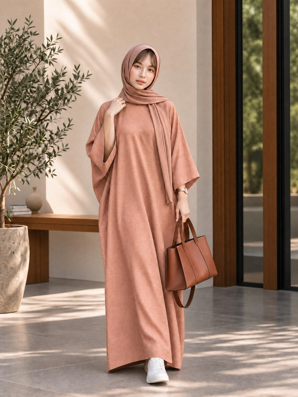 RELAXED BATWING SLEEVE MAXI DRESS