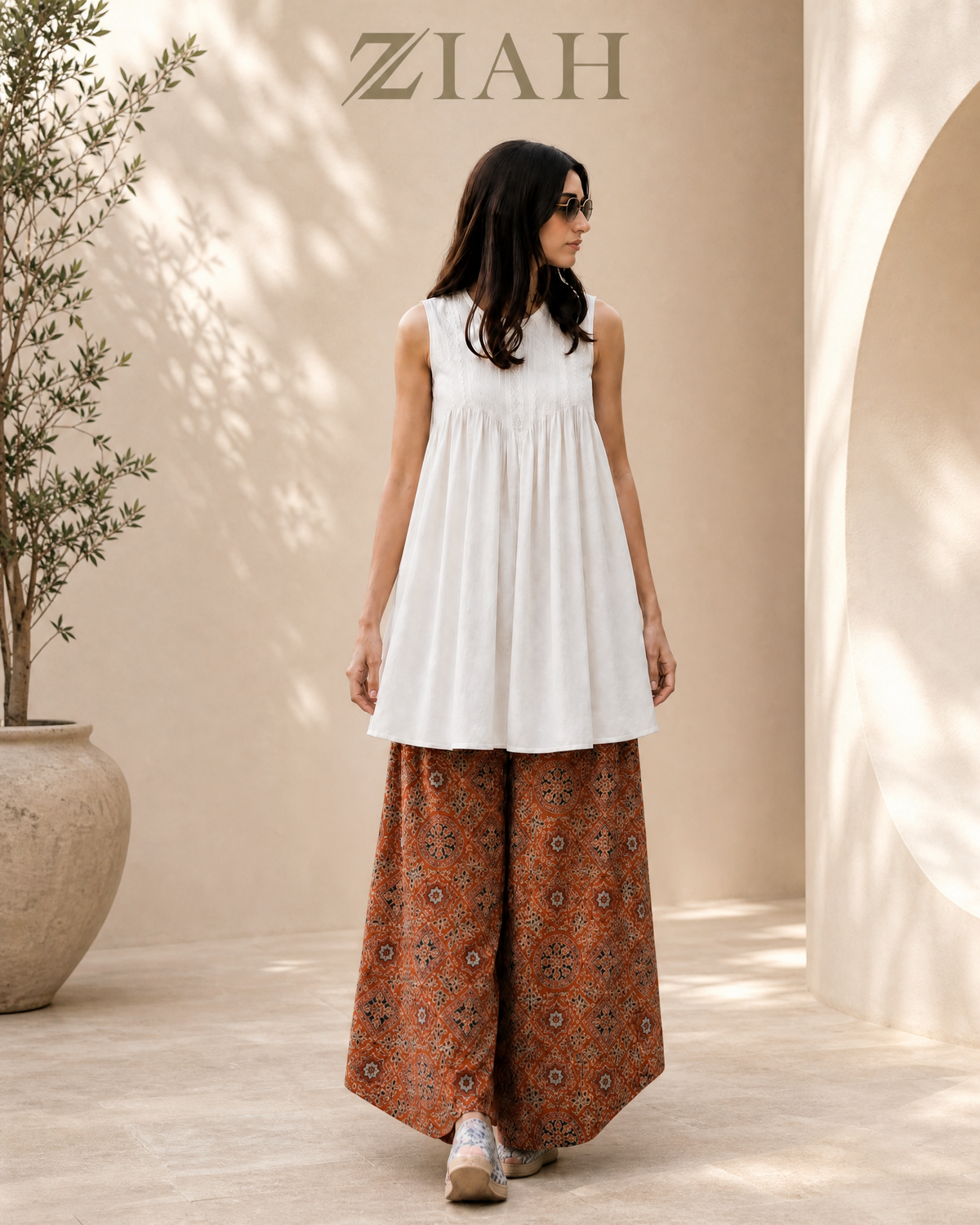 IVORY AJRAKH LACE CO-ORD SET