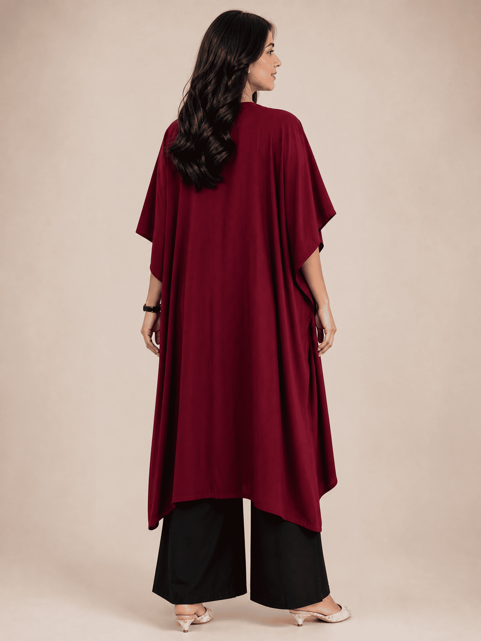 HAND EMBROIDERED COTTON LINEN KAFTAN SET
