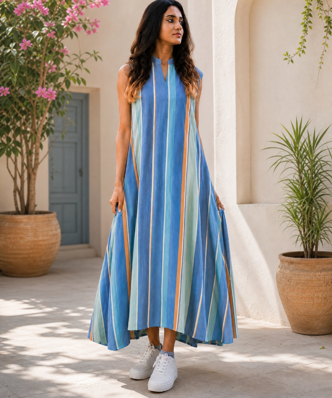 COASTAL STRIPE MAXI DRESS