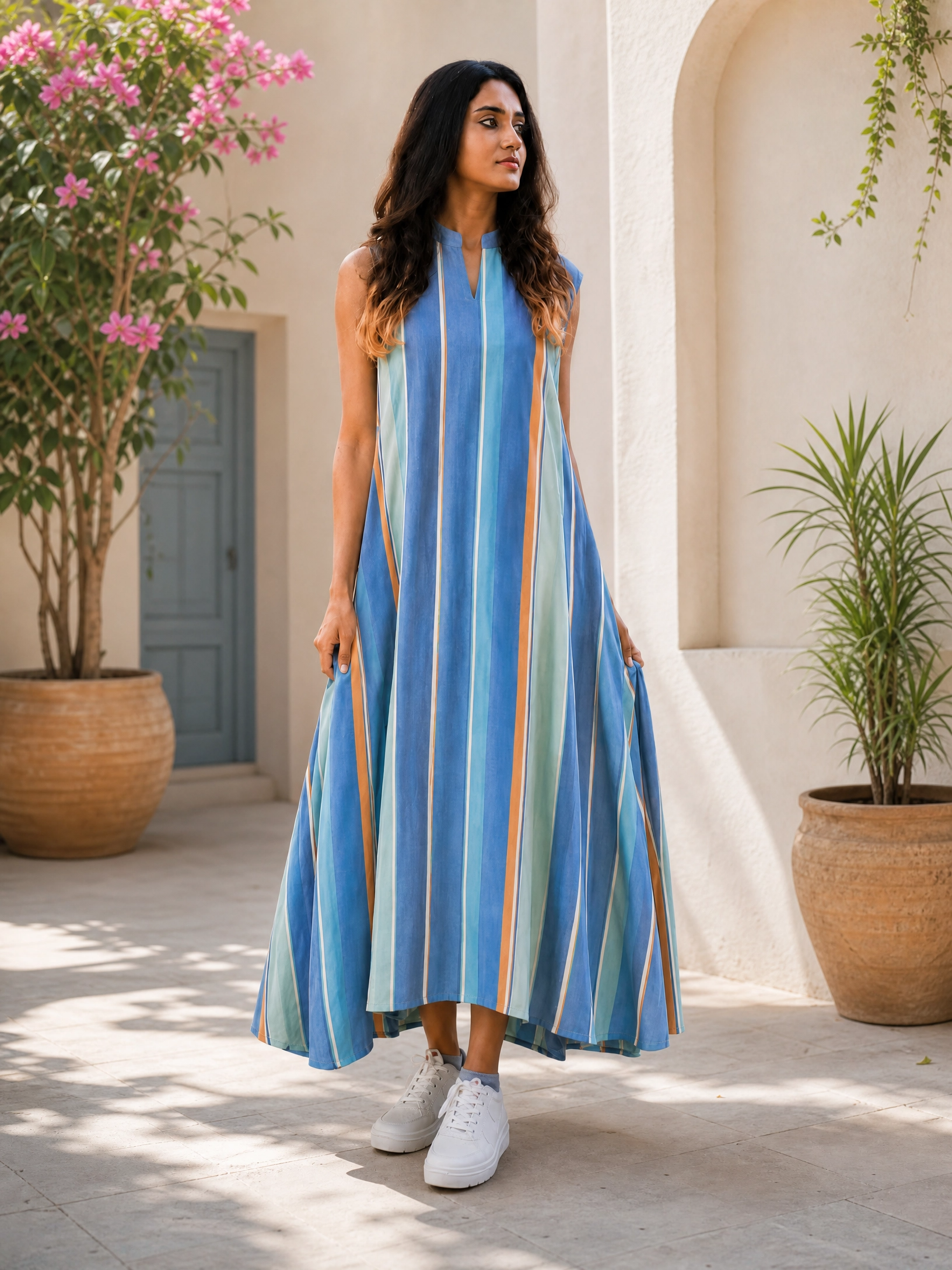 COASTAL STRIPE MAXI DRESS