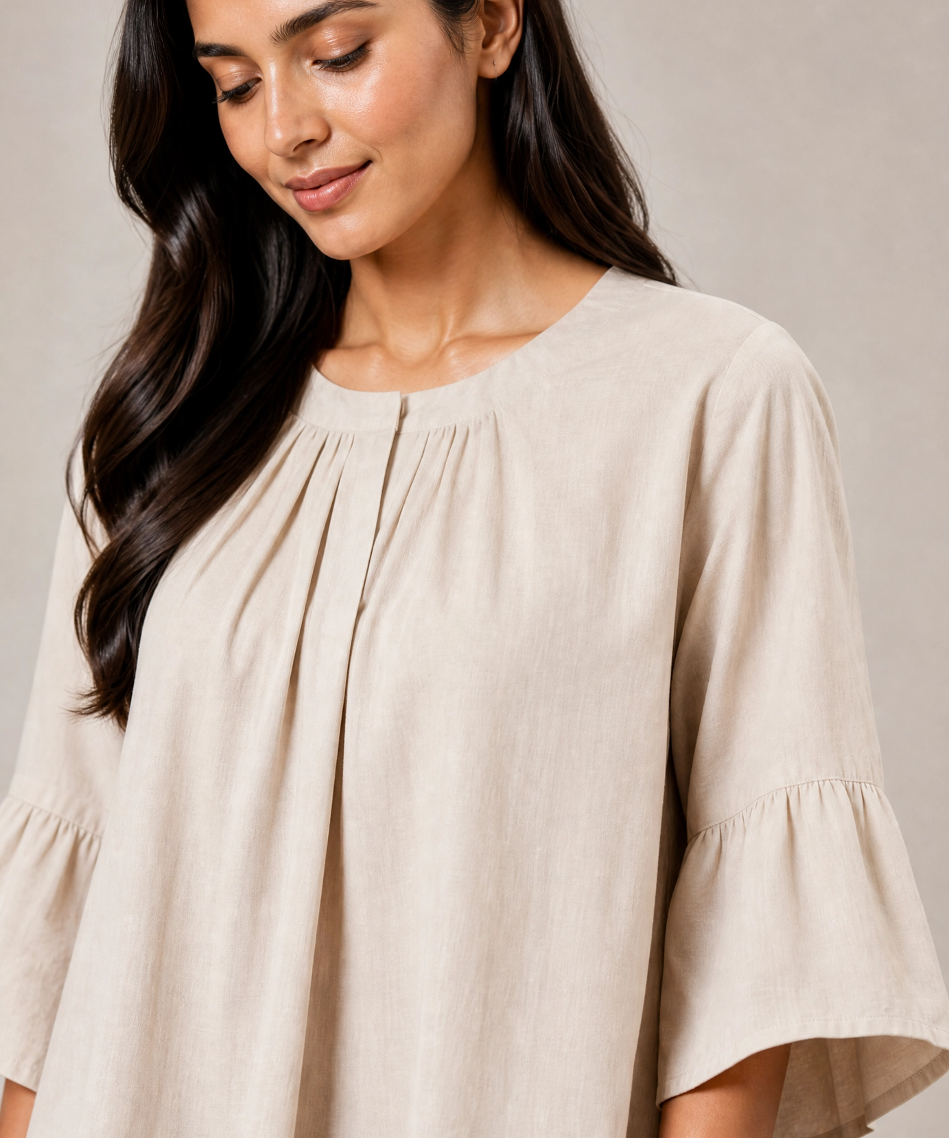 BEIGE INDIGO COTTON CO-ORD SET