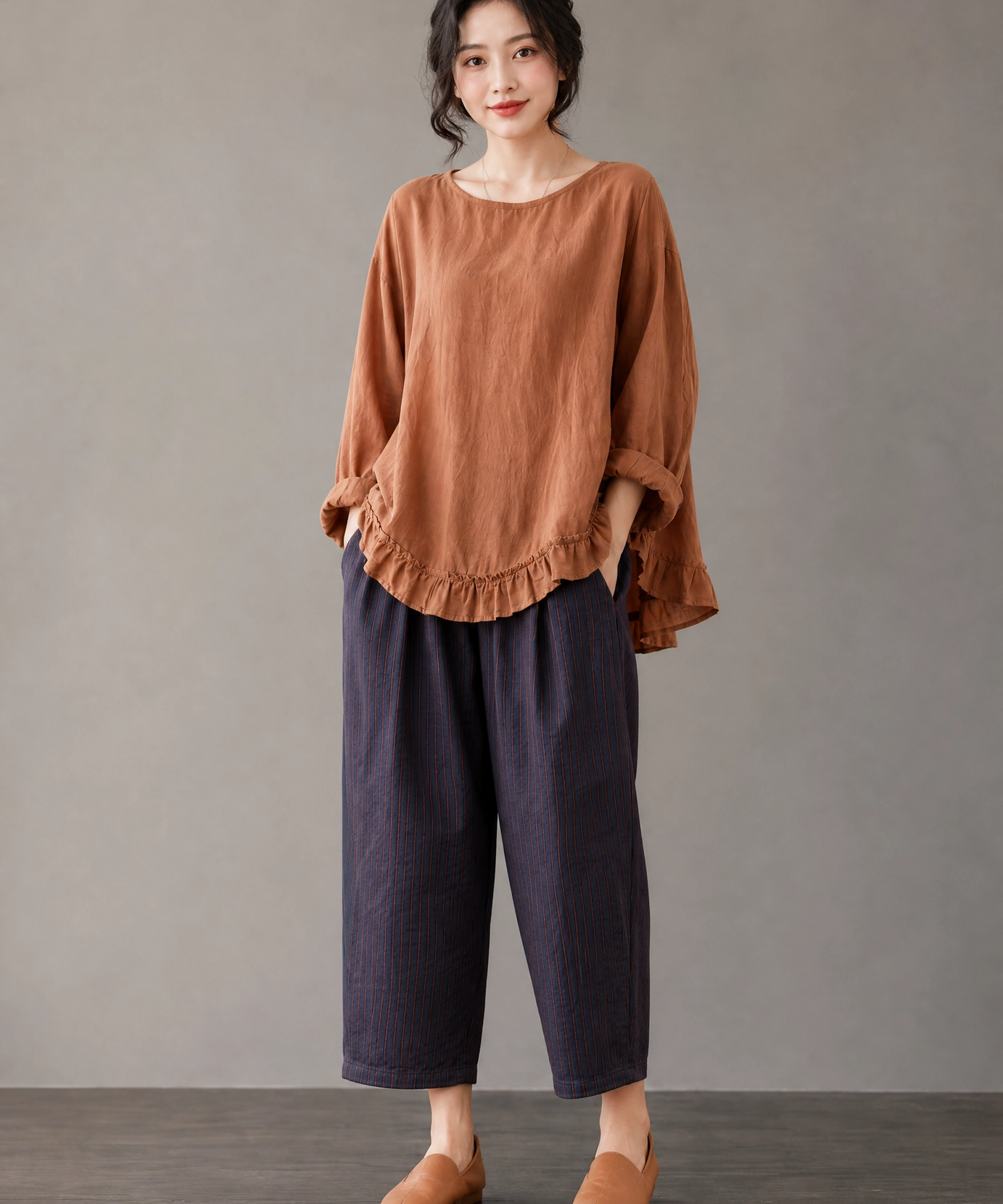 TOFFEE RUFFLE CO-ORD SET