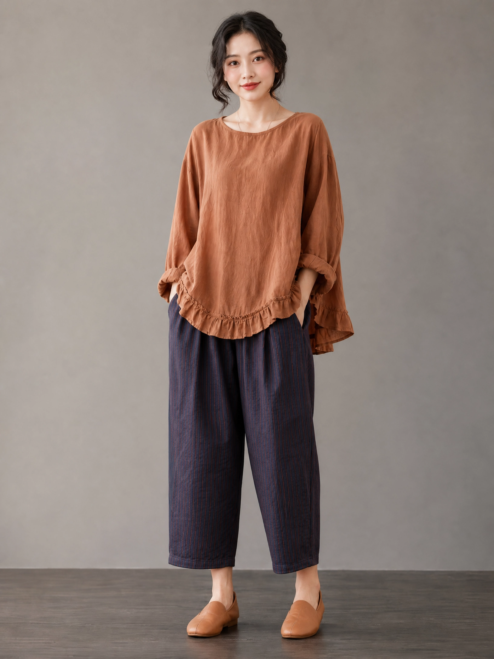 TOFFEE RUFFLE CO-ORD SET