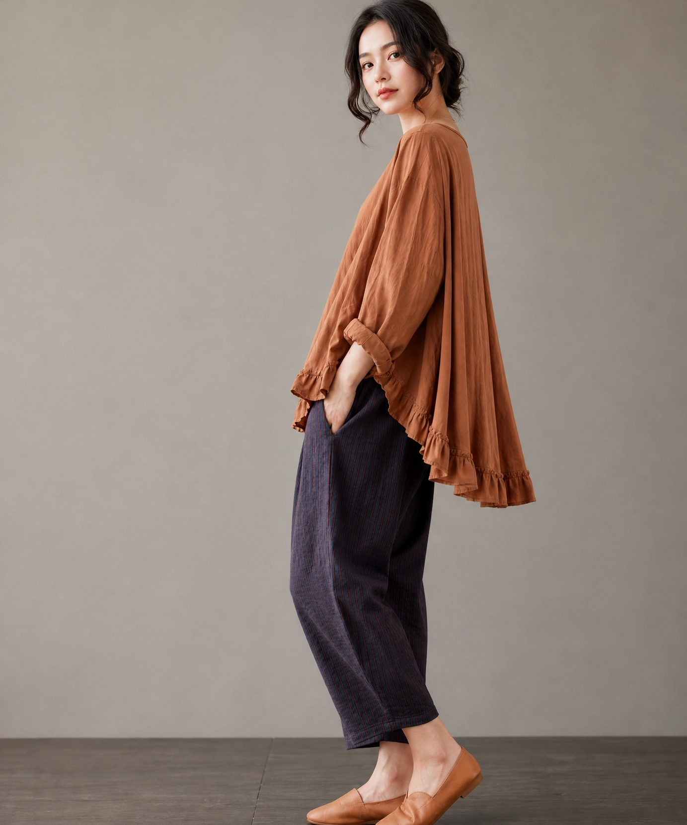 TOFFEE RUFFLE CO-ORD SET
