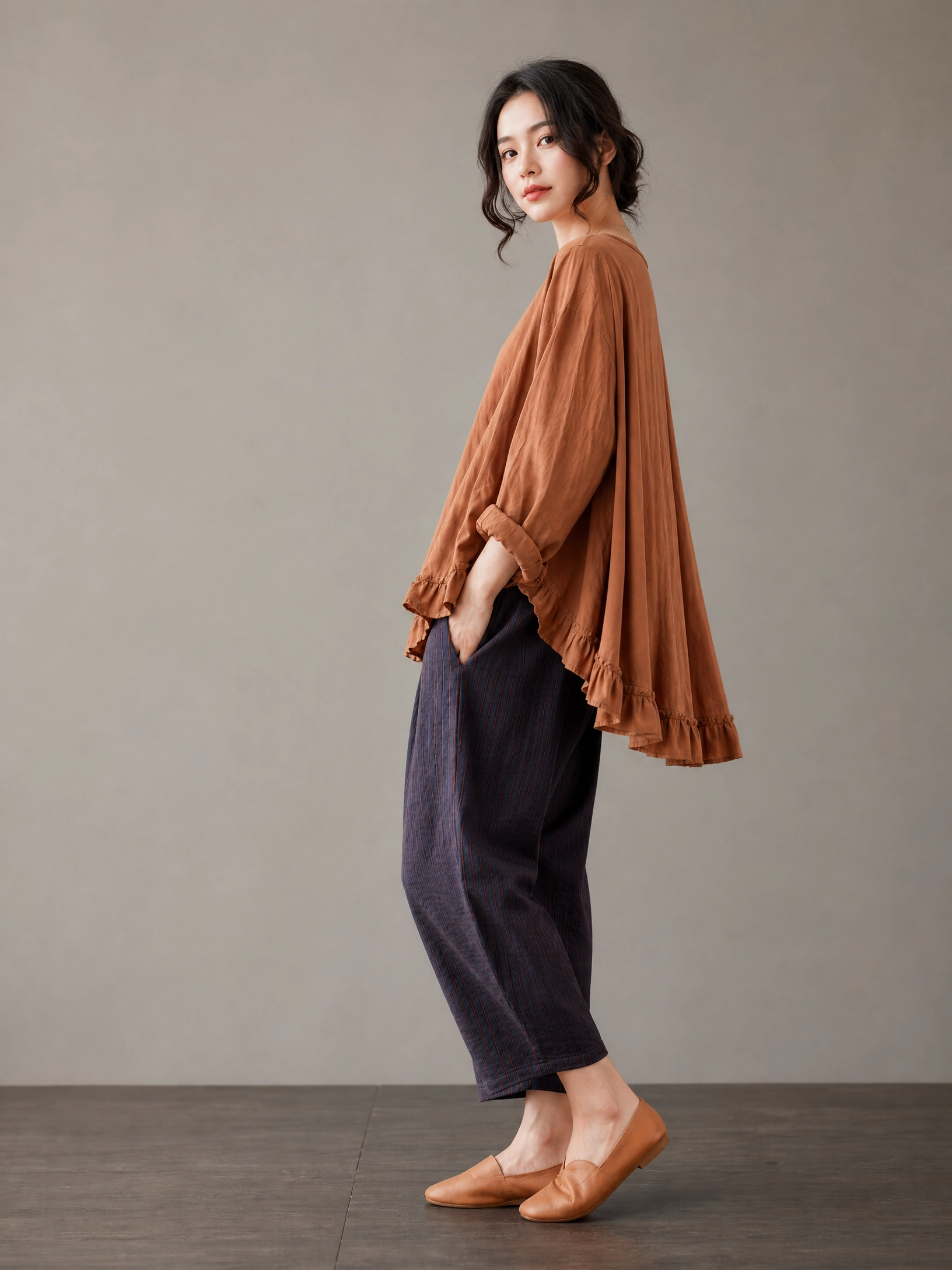 TOFFEE RUFFLE CO-ORD SET