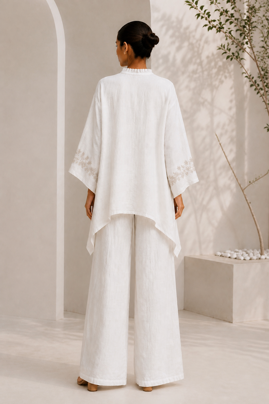 IVORY PIPER LINEN CO-ORD SET