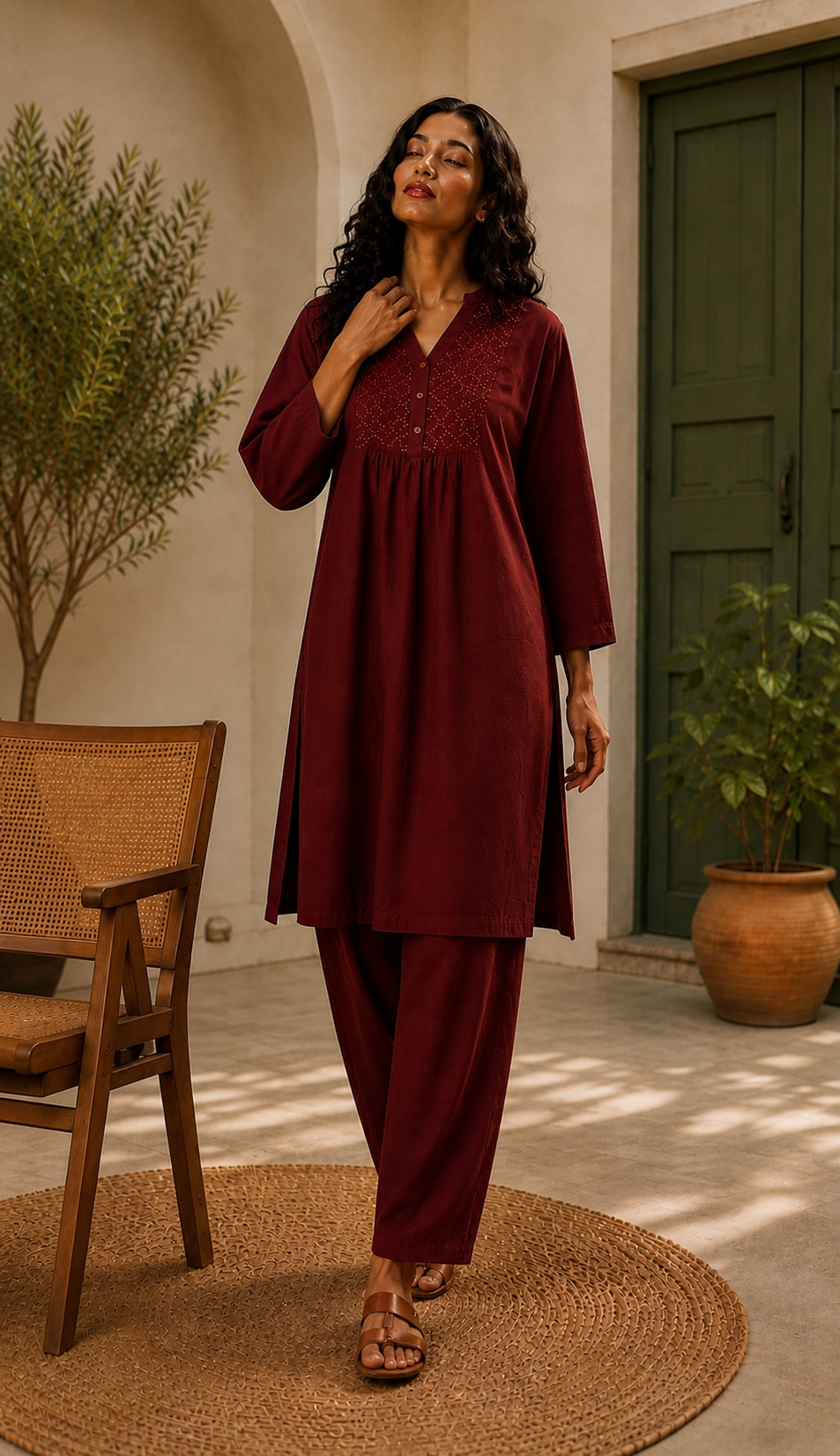 BURGUNDY PEARL CO-ORD SET