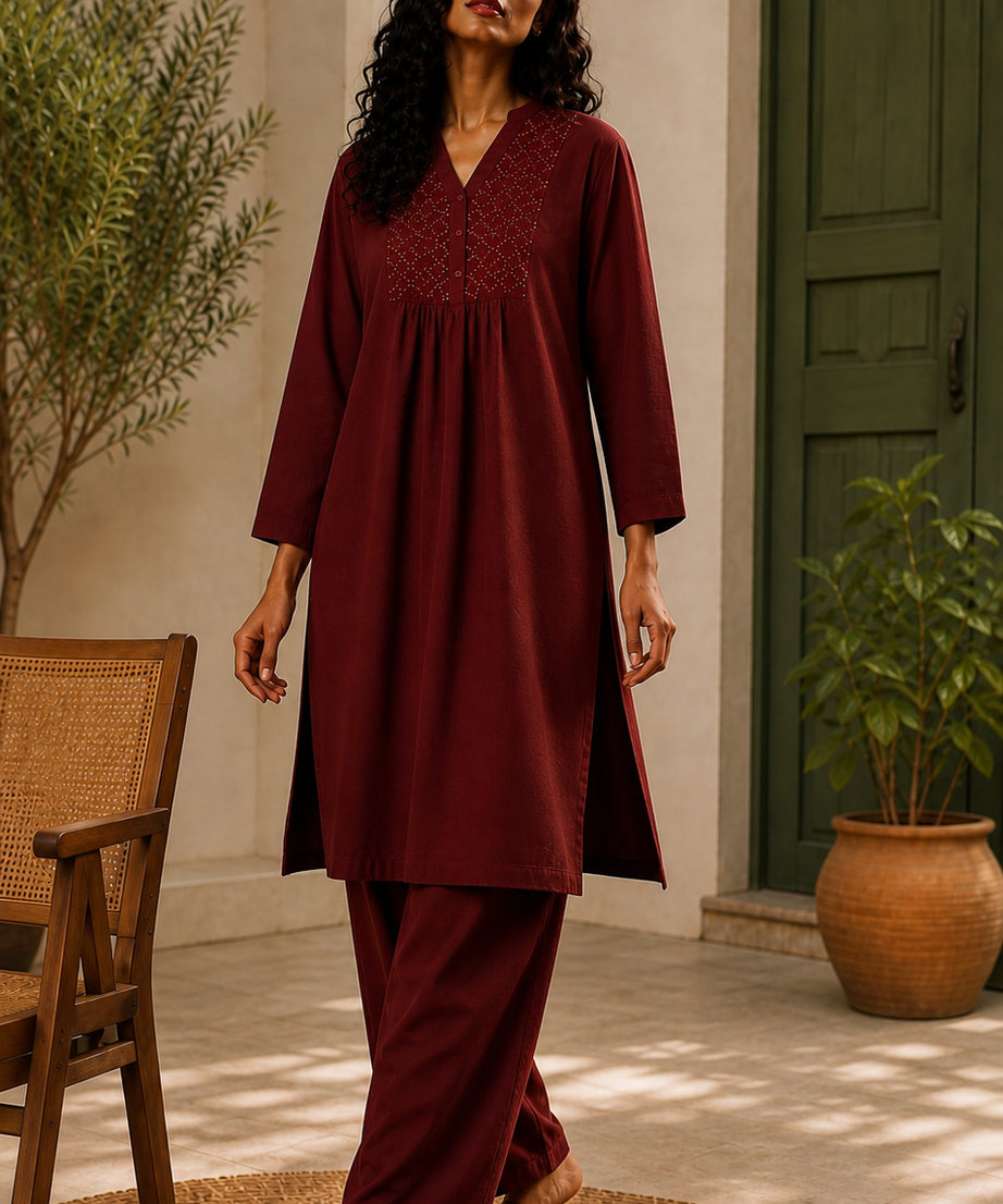 BURGUNDY PEARL CO-ORD SET