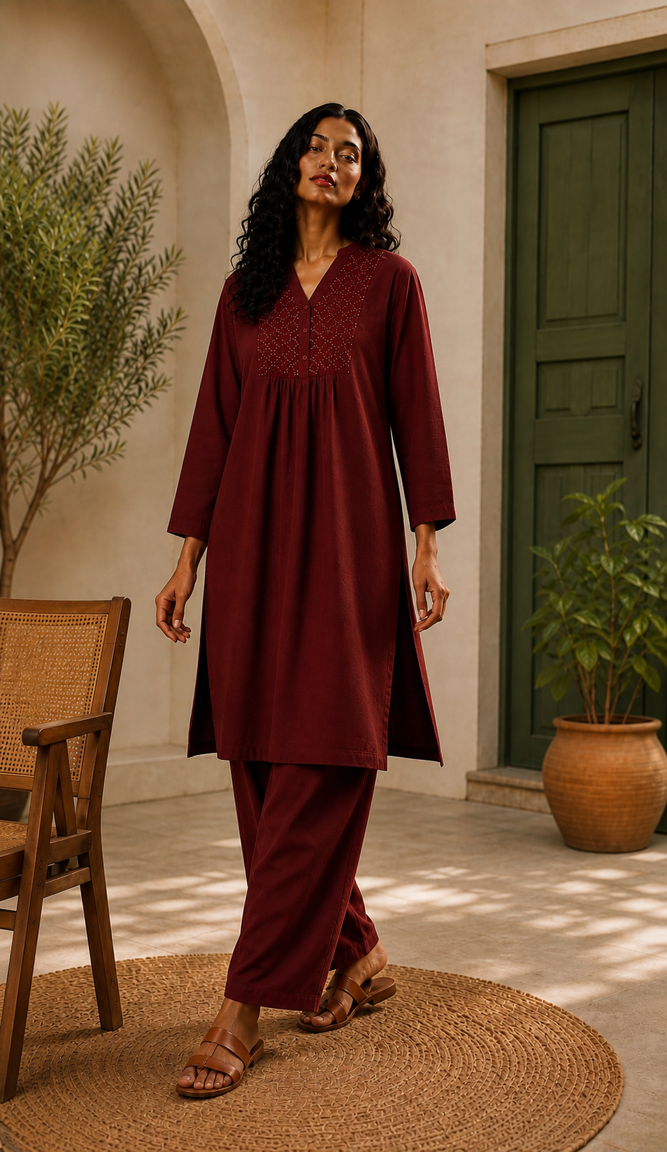 BURGUNDY PEARL CO-ORD SET